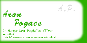 aron pogacs business card